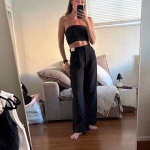 Abercrombie & Fitch Black Wide-Leg Pants